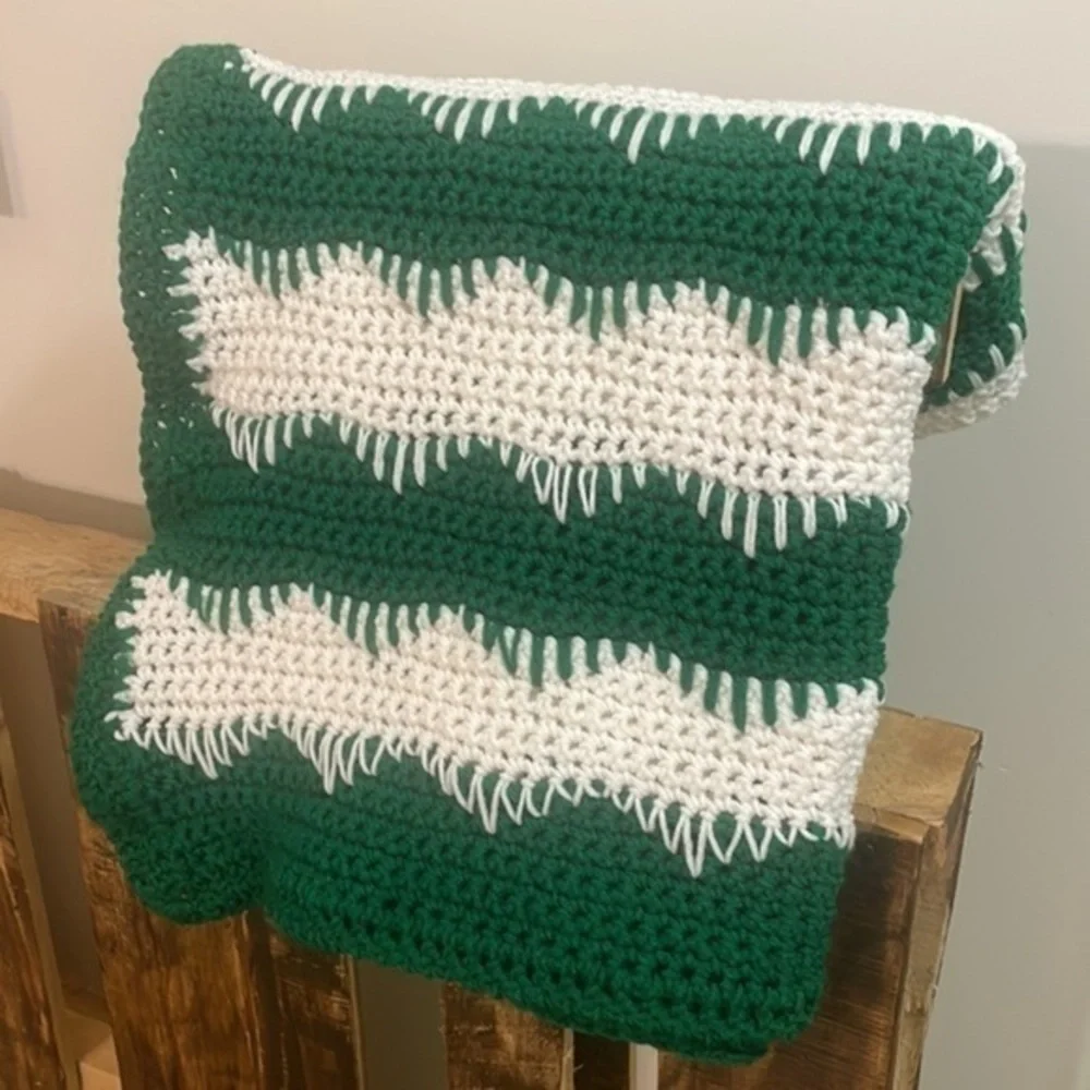 Handmade crochet throw